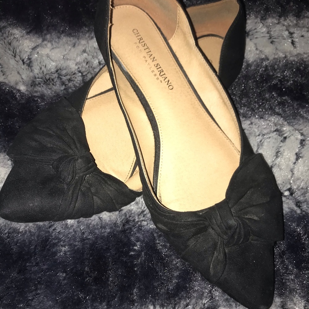 2 point toe flats Black/beige